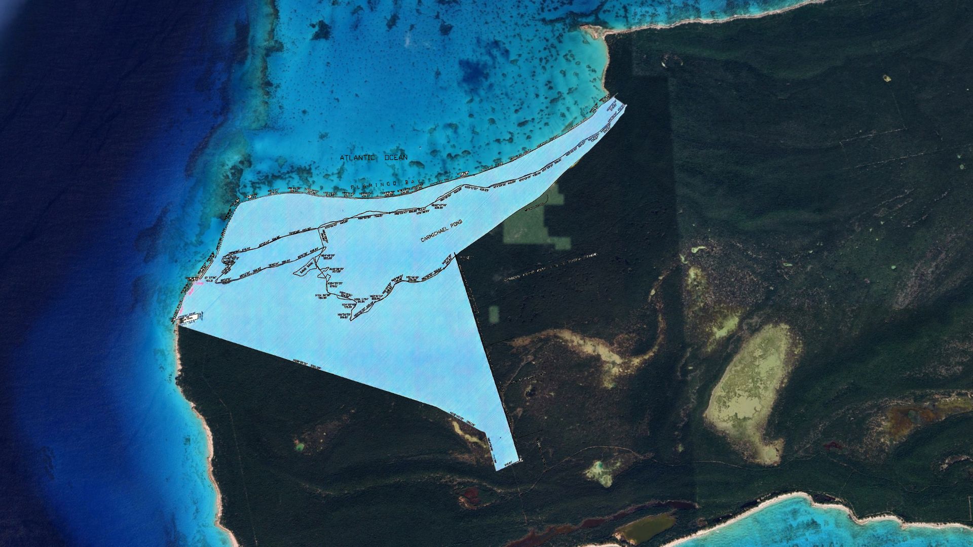 Parcel boundary satellite overlay